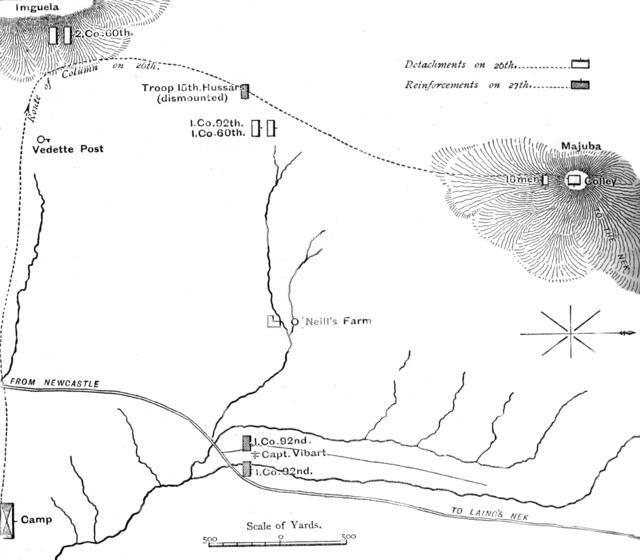'Plan of the March to Majuba Hill, (February 26, 1881)', c1880s. Artist: Unknown.