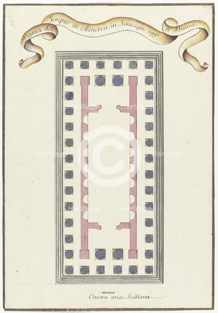 Plan of the Minerva Temple in Syracuse, 1778. Creator: Louis Mayer.