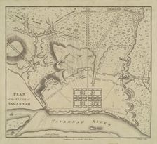 Plan of the Siege of Savannah, 1796. Creator: Charles Balthazar Julien Févret de Saint-Mémin
