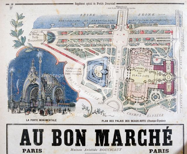 Plan of the Porte Monumentale and Palais des Beaux-Arts, 1900. Artist: Unknown