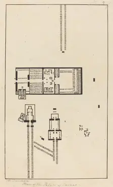 Plan of the Palace of Carnac, published 1829. Creator: Maria Denman