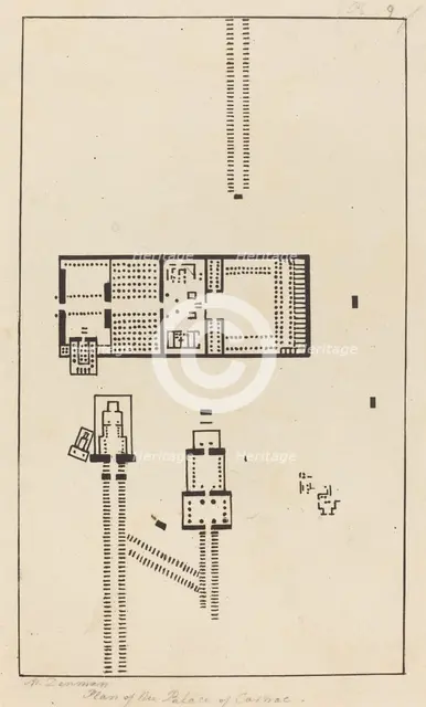 Plan of the Palace of Carnac, published 1829. Creator: Maria Denman.