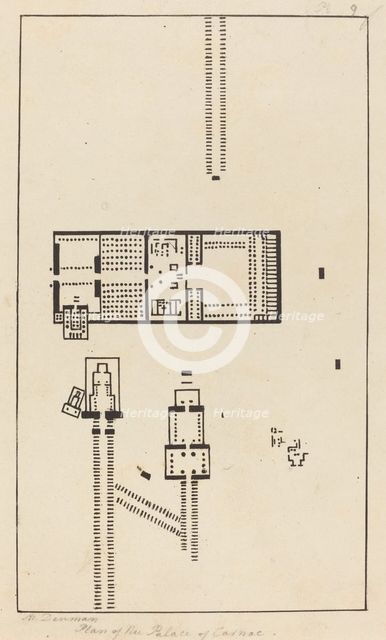 Plan of the Palace of Carnac, published 1829. Creator: Maria Denman.