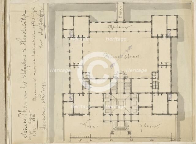 Plan of the Palace Honselaarsdijk, 1890.  Creator: A.N. Godefroy.