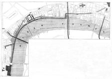 Plan of the proposed Thames Embankment, 1861. Creator: Unknown