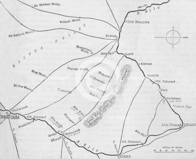 'Plan of the Theatre of War in the Second Soudan Campaign', c1881-85. Artist: Unknown.