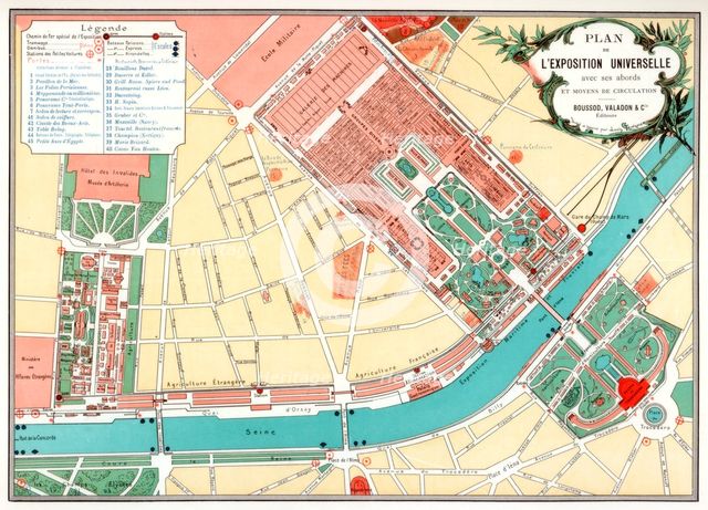 Plan of the Universal Exposition, Paris, 1889. Artist: Unknown