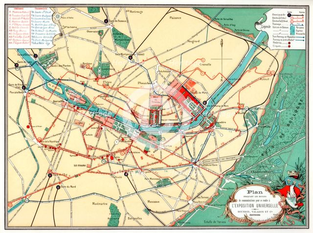 Plan of the Universal Exposition, Paris, 1889. Artist: Unknown