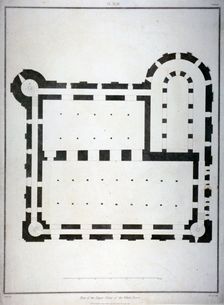 Plan of the upper storey of the White Tower, Tower of London, 1815. Artist: James Basire II