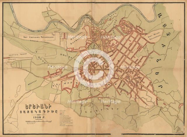 Plan of Yerevan, 1920, 1920.