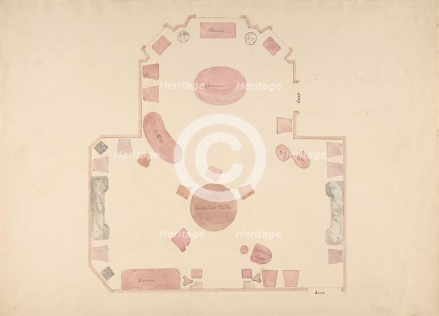 Plan of a Room, early 19th century. Creator: Anon.