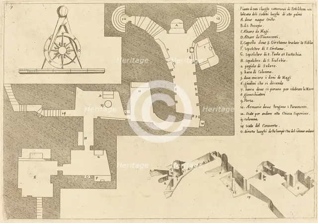 Plan of All the Important Places in Bethlehem, 1619. Creator: Jacques Callot.
