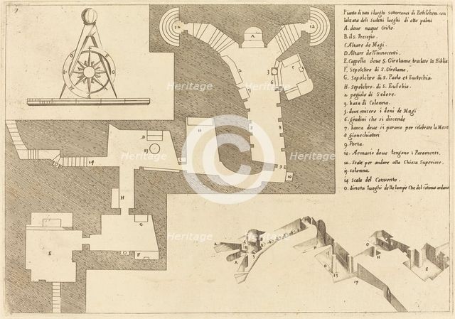 Plan of All the Important Places in Bethlehem, 1619. Creator: Jacques Callot.