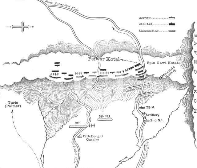 'Plan of Attack on Peiwar Kotal (Dec. 2, 1878)', c1880. Artist: Unknown.