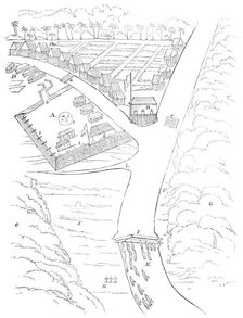 Plan of attack on the Borneo pirates, 1845. Creator: Unknown