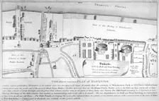 Plan of Bankside, Southwark, London, c1570. Artist: Anon