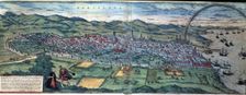 Plan of Barcino (Barcelona) in the work Civitates Orbis Terrarum 1576. Creator: Braun George - Frans Hogenberg