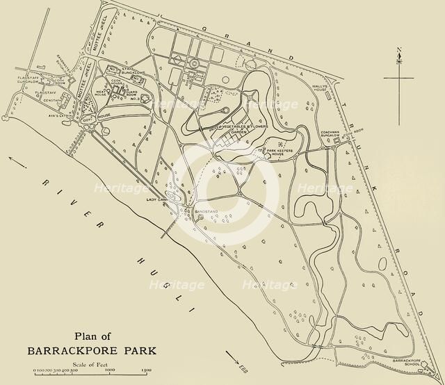 'Plan of Barrackpore Park', 1925. Creator: Unknown.