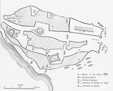 Plan of British Positions at the First Attack on Koreigaum c1891. Creator: James Grant