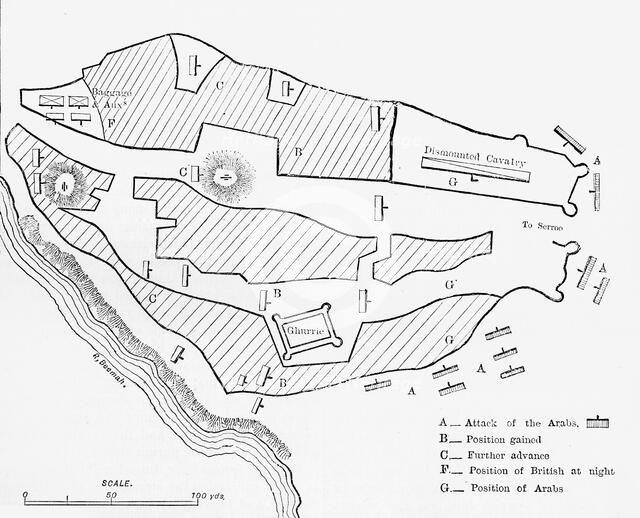 'Plan of British Positions at the First Attack on Koreigaum', c1891. Creator: James Grant.