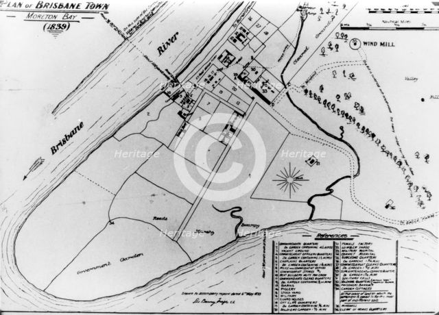 Plan of Brisbane town, Moreton Bay 1839 Geo. Barney Major. Creator: George Barney.