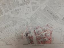 Plan of buildings in Whitehall, Westminster, London, 1874. Creator: Tom Higgs