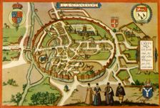 Plan of Canterbury in the Sixteenth Century (1943). Creator: Frans Hogenberg