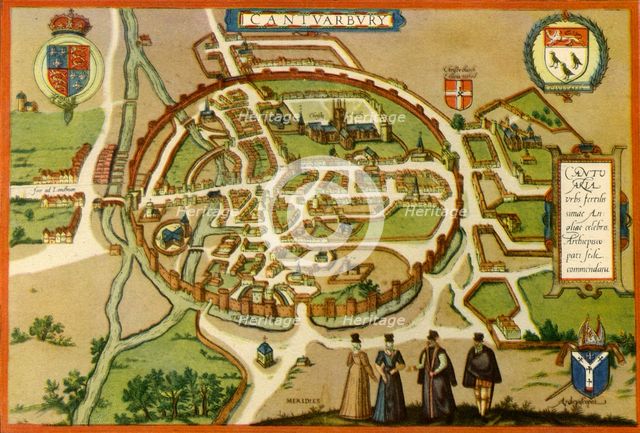 'Plan of Canterbury in the Sixteenth Century', (1943).  Creator: Frans Hogenberg.