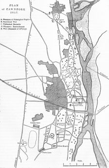 Plan of Cawnpore c1891. Creator: James Grant