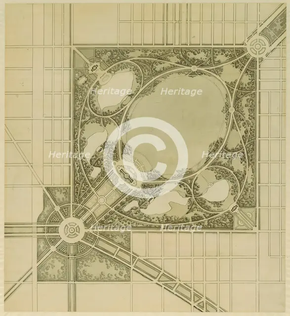 Plan of Chicago, Plate 62, Plan of a Proposed Park, 1909. Creator: Daniel Burnham.
