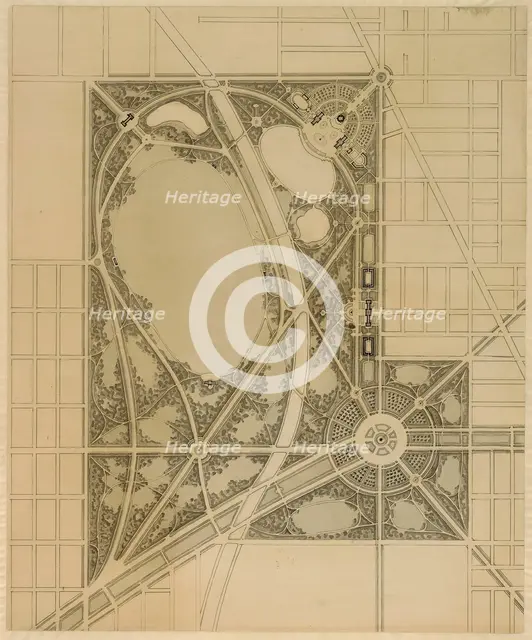 Plan of Chicago, Plate 63, Plan of a Proposed Park, 1909. Creator: Daniel Burnham.