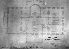 Plan of first floor of the Executive Mansion, between 1889 and 1906. Creator: Frances Benjamin Johnston