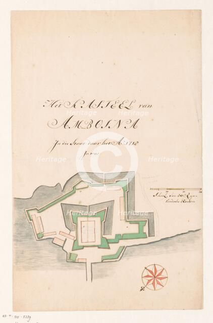 Plan of Fort Victoria, Ambon, 1718.  Creator: Anon.