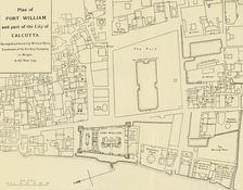 Plan of Fort William and part of the City of Calcutta 1925. Creator: Unknown