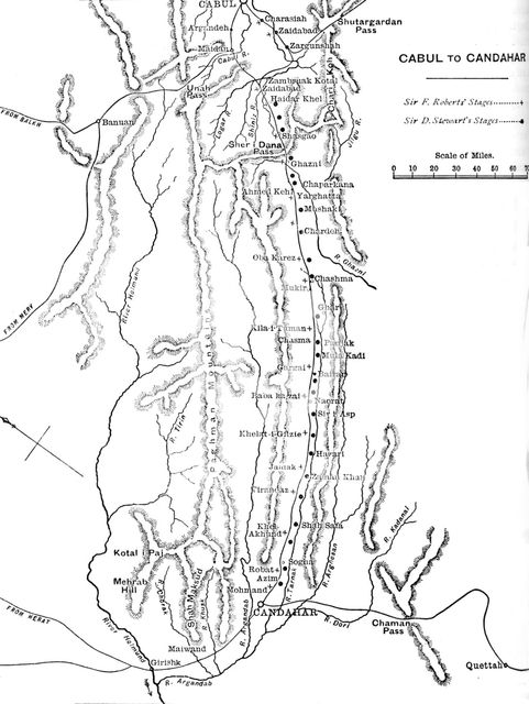 'Plan of General Roberts's March from Cabul to Candahar', c1880. Artist: Unknown.