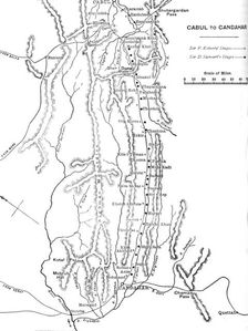 Plan of General Roberts's March from Cabul to Candahar c1880