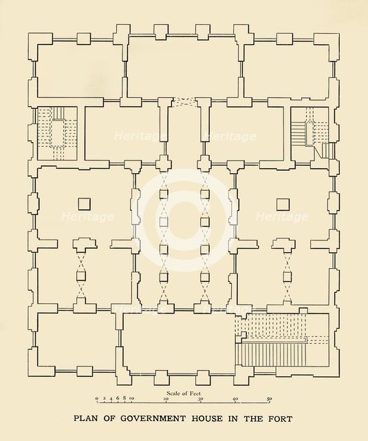 'Plan of Government House in the Fort', 1925. Creator: Unknown.