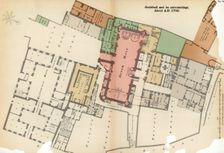 Plan of Guildhall and its surroundings, City of London, c1750 (1886)