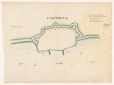 Plan of Harderwijk Fortress, c.1650-c.1799. Creator: Anon