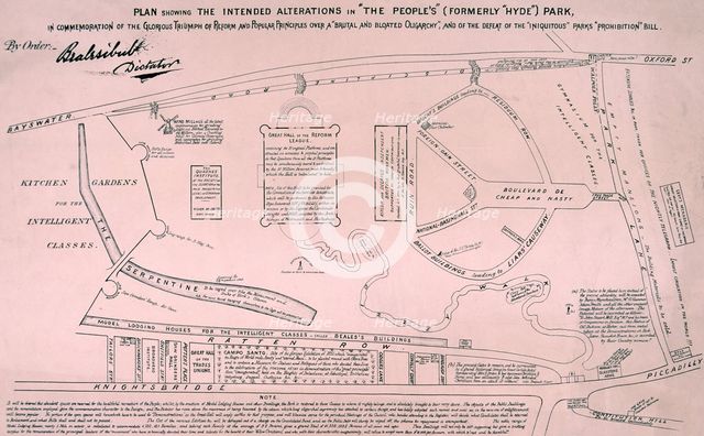 Plan of Hyde Park, 1867.  Artist: Anon