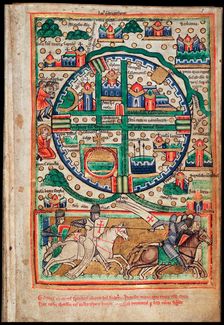 Plan of Jerusalem. Psalter fragment, ca 1200. Artist: Anonymous