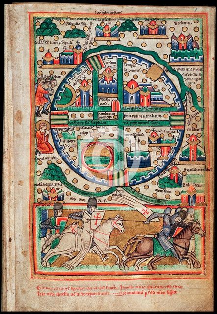 Plan of Jerusalem. Psalter fragment, ca 1200. Artist: Anonymous  
