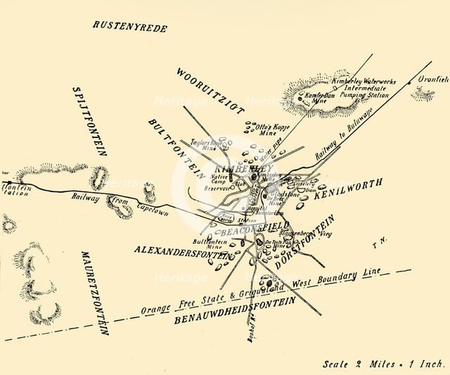 'Plan of Kimberley and Environs', 1900. Creator: Unknown.