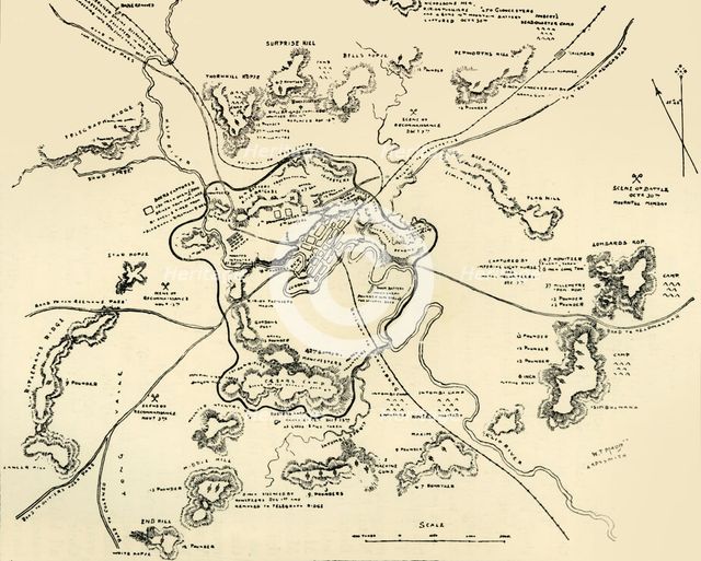 'Plan of Ladysmith and Chronicle of Events', 1900. Creators: Unknown, William T Maud.