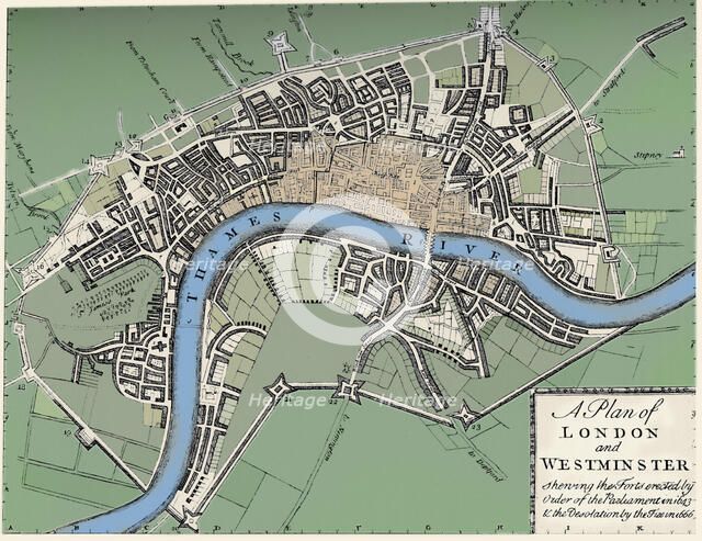Plan of London and Westminster, 1749 (1903). Artist: Unknown.