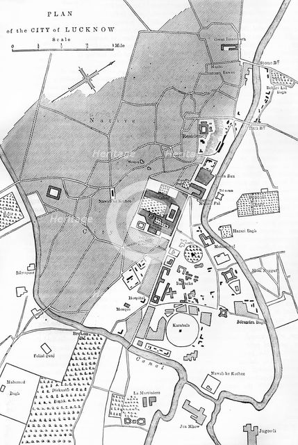 'Plan of Lucknow', c1891. Creator: James Grant.