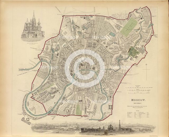 Plan of Moscow, 1836. Creator: Davies, Benjamin Rees (1789-1872).