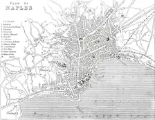 Plan of Naples, 1860. Creator: John Dower