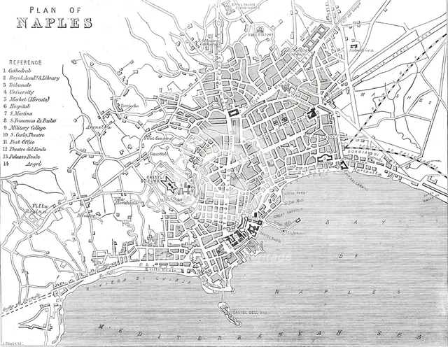 Plan of Naples, 1860. Creator: John Dower.