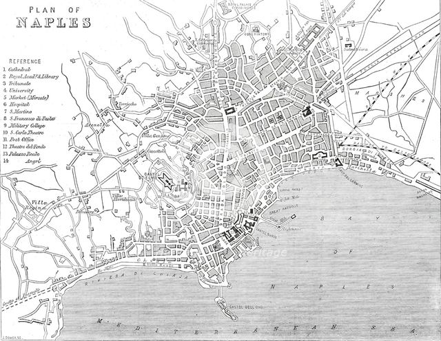 Plan of Naples, 1860. Creator: John Dower.